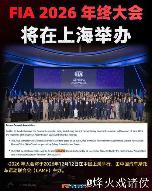 2026年FIA年度大会12月12日在上海举办 2026年FIA年度大会12月12日在上海举办